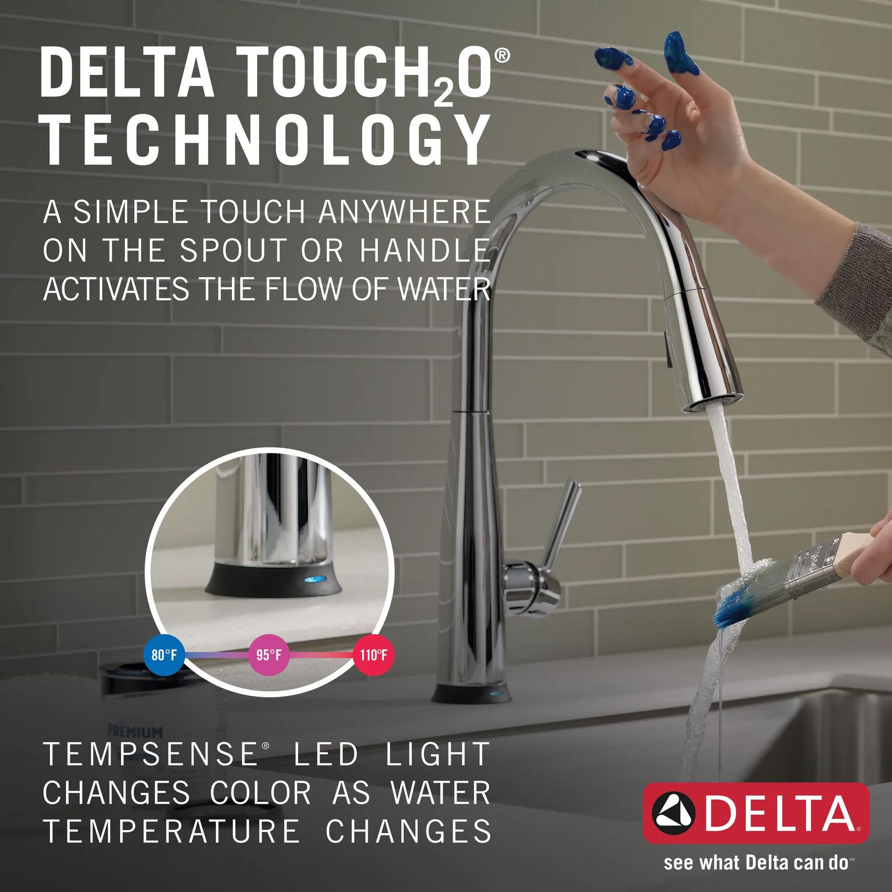 VoiceIQ&reg; Single Handle Pull-Down Faucet with Touch<sub>2</sub>O&reg; Technology