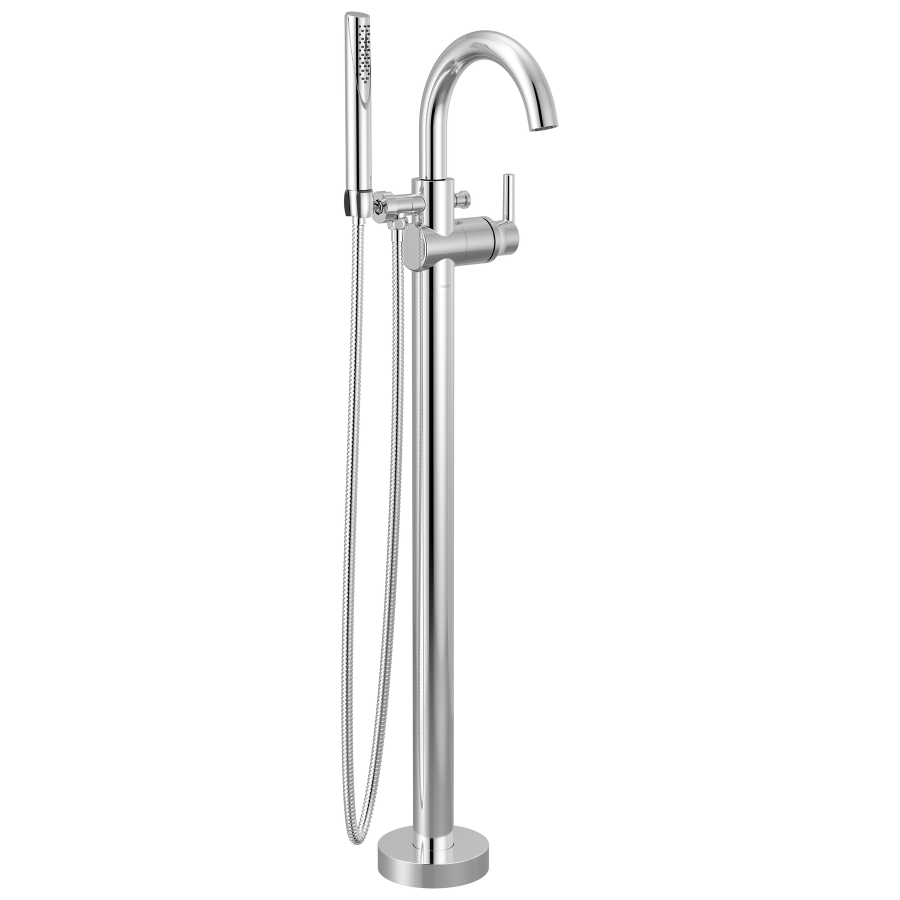 Single Handle Floor Mount Tub Filler Trim with Hand Shower