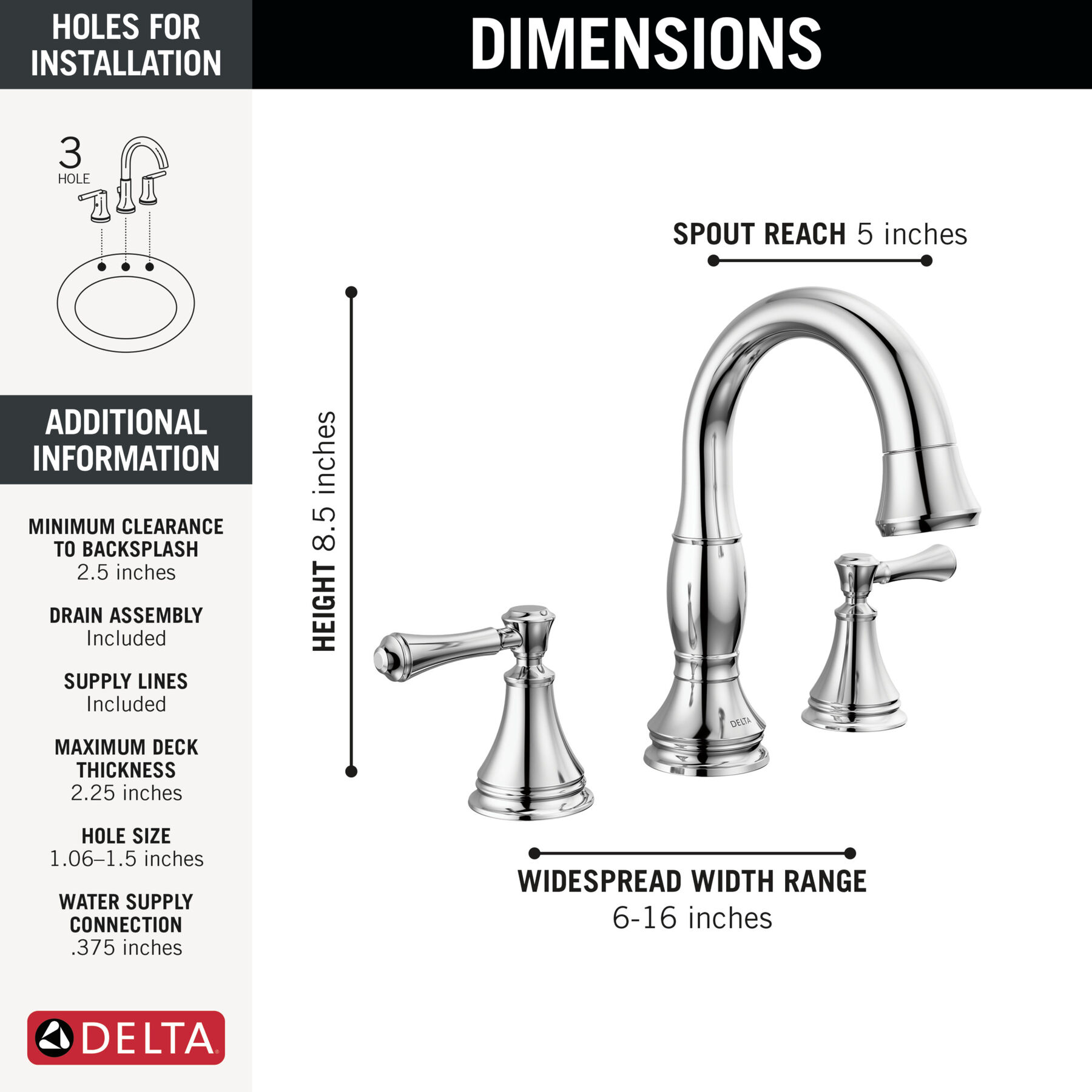 Two Handle Widespread Pull-Down Bathroom Faucet
