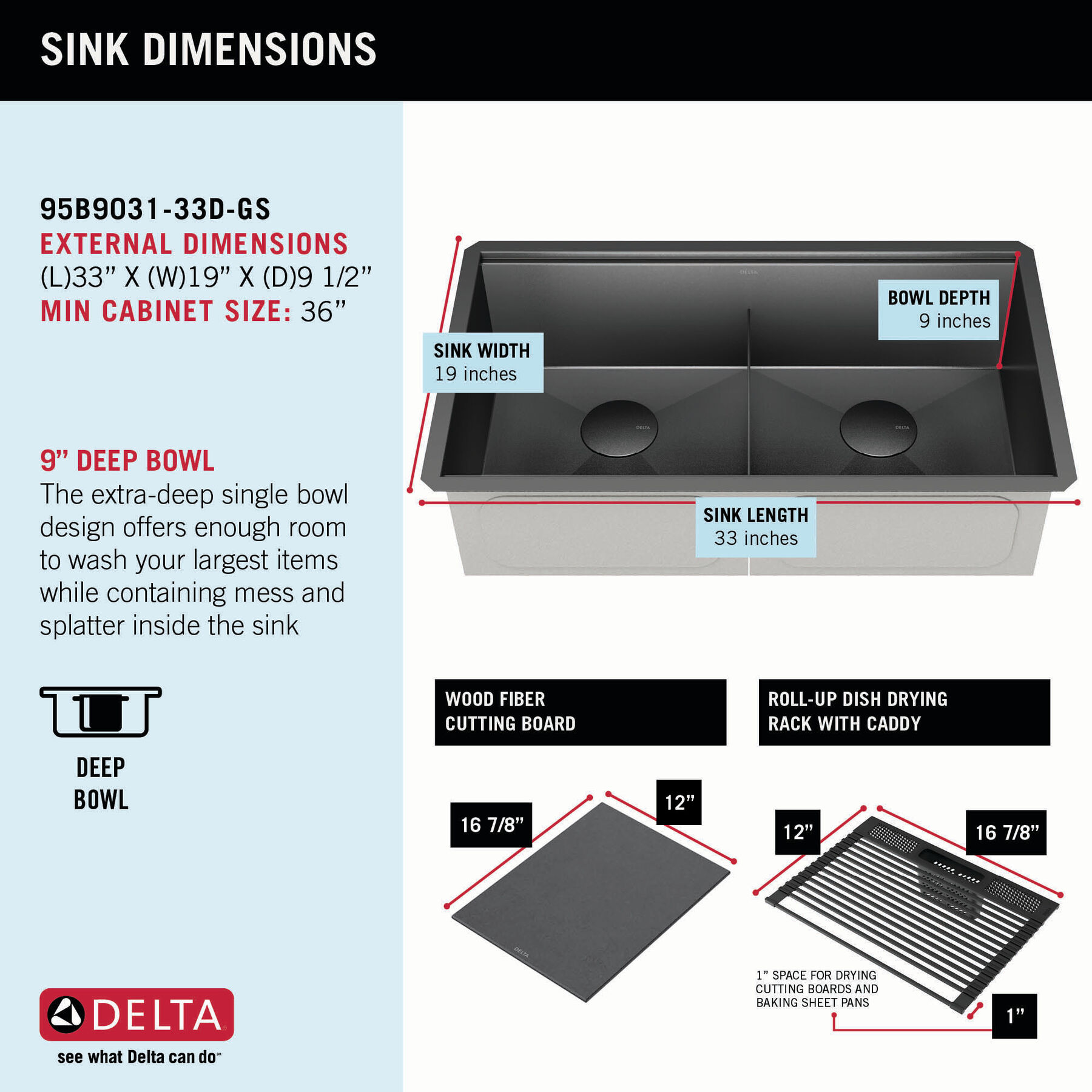 33” Undermount 16 Gauge Workstation Kitchen Sink Double Bowl with WorkFlow™ Ledge and Accessories, image 10