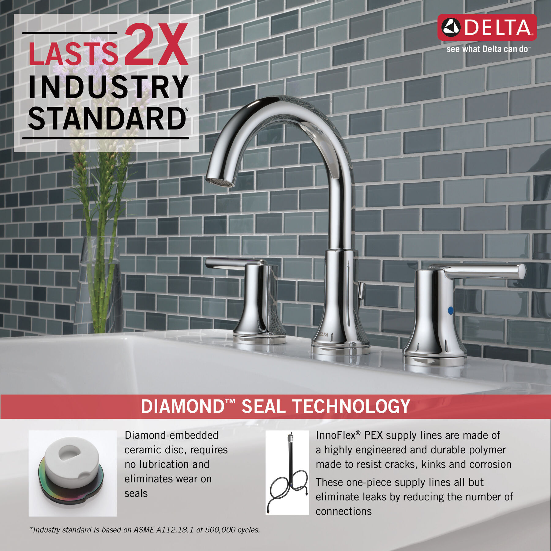 Two Handle Widespread Bathroom Faucet, image 3