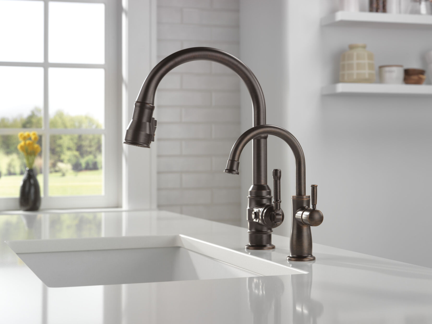 Single Handle Pull-Down Kitchen Faucet, image 3