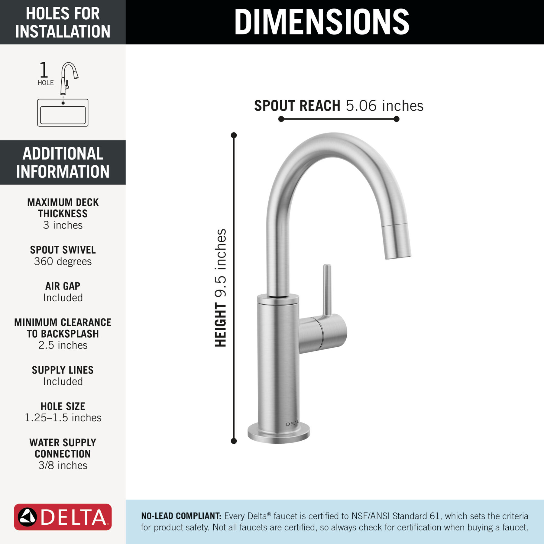 Contemporary Round Beverage Faucet, image 4