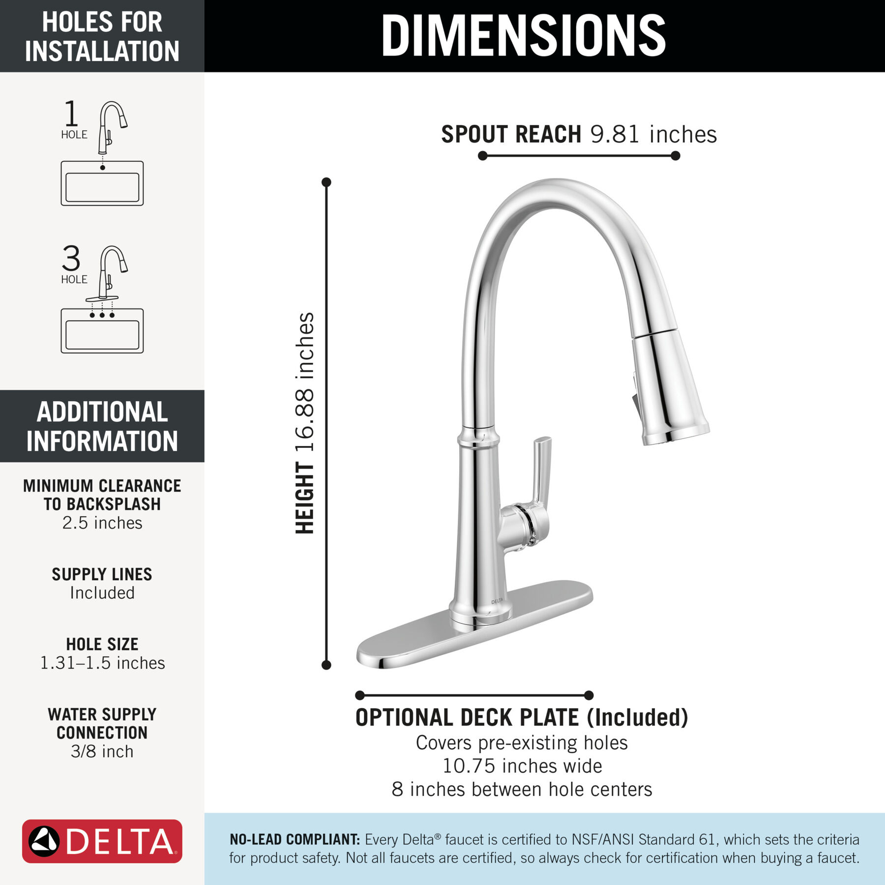 Single Handle Kitchen Pull-Down