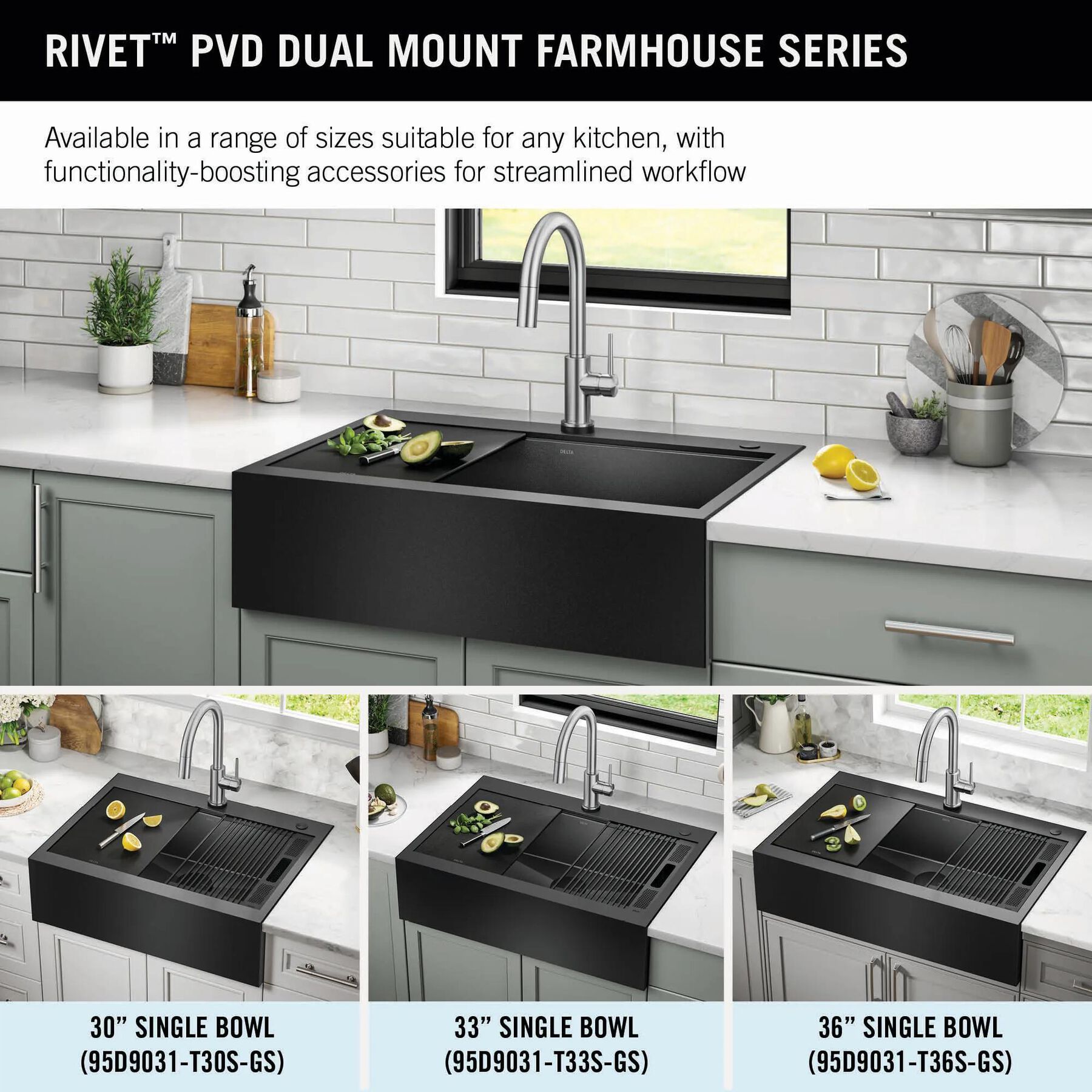 33&rdquo; Retrofit Farmhouse Apron Front 16 Gauge Workstation Kitchen Sink Single Bowl in with WorkFlow&trade; Ledge and&nbsp;Accessories for Top Mount Drop-In Installation