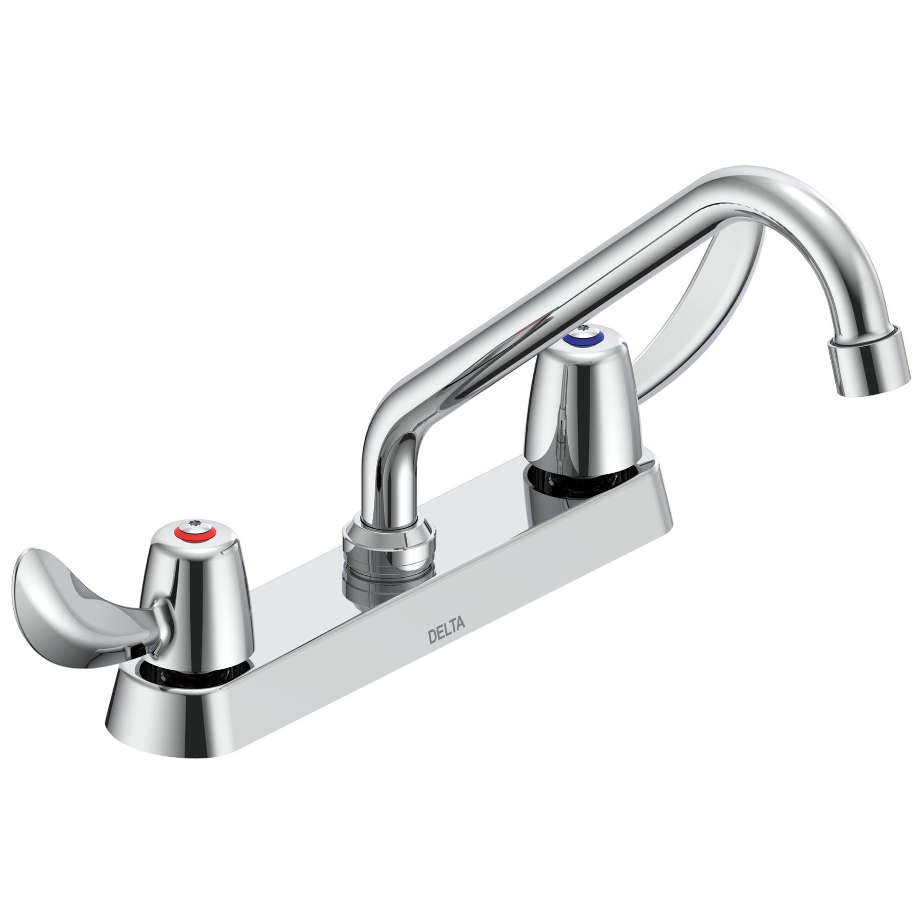 Two Handle 8 In Cast Deck-Mount Faucet