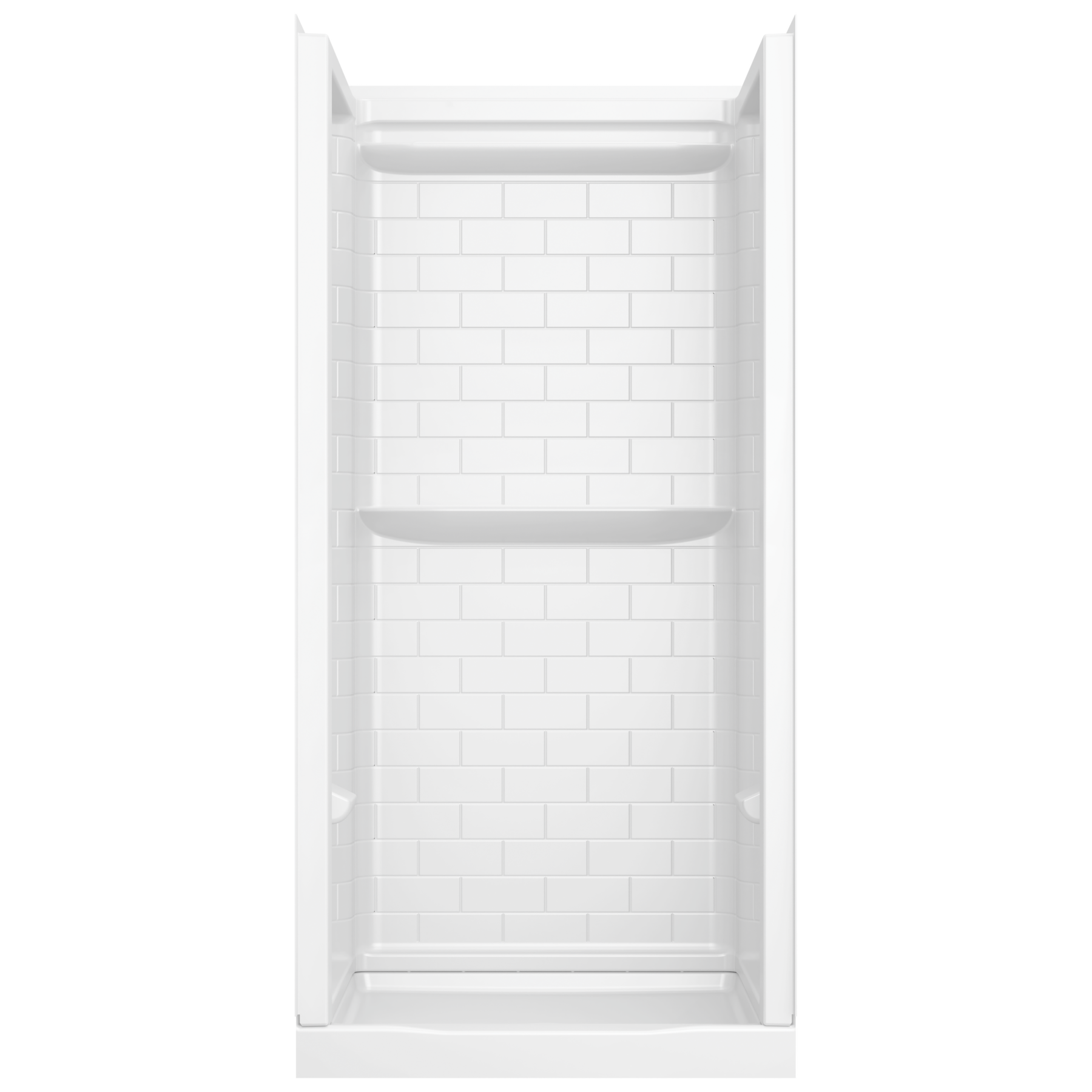36x36 Alcove Shower Base with Tile Wall Bundle - Center Drain