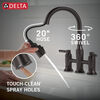 Two Handle Pull-Down Bridge Kitchen Faucet