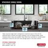 30&rdquo; Granite Composite Workstation Kitchen Sink Drop-In Top Mount Single Bowl with WorkFlow&trade; Ledge and Accessories in Black