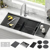 33” Undermount 16 Gauge Workstation Kitchen Sink Double Bowl with WorkFlow™ Ledge and Accessories