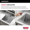 23” Workstation Undermount Single Bowl 16 Gauge Stainless Steel Kitchen Sink with WorkFlow™ Ledge and Accessories
