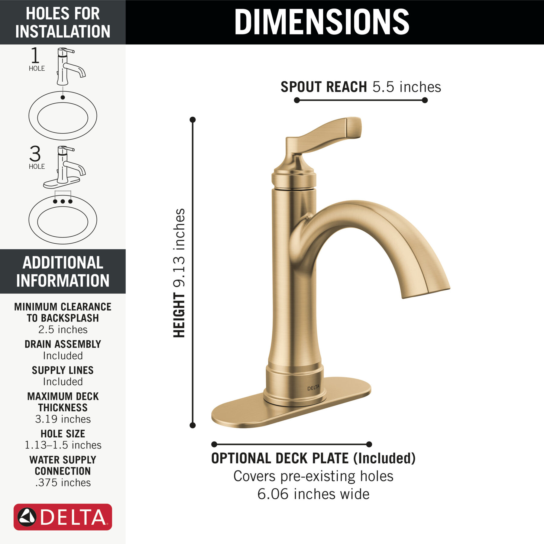 Single Handle Bathroom Faucet (Recertified), image 1