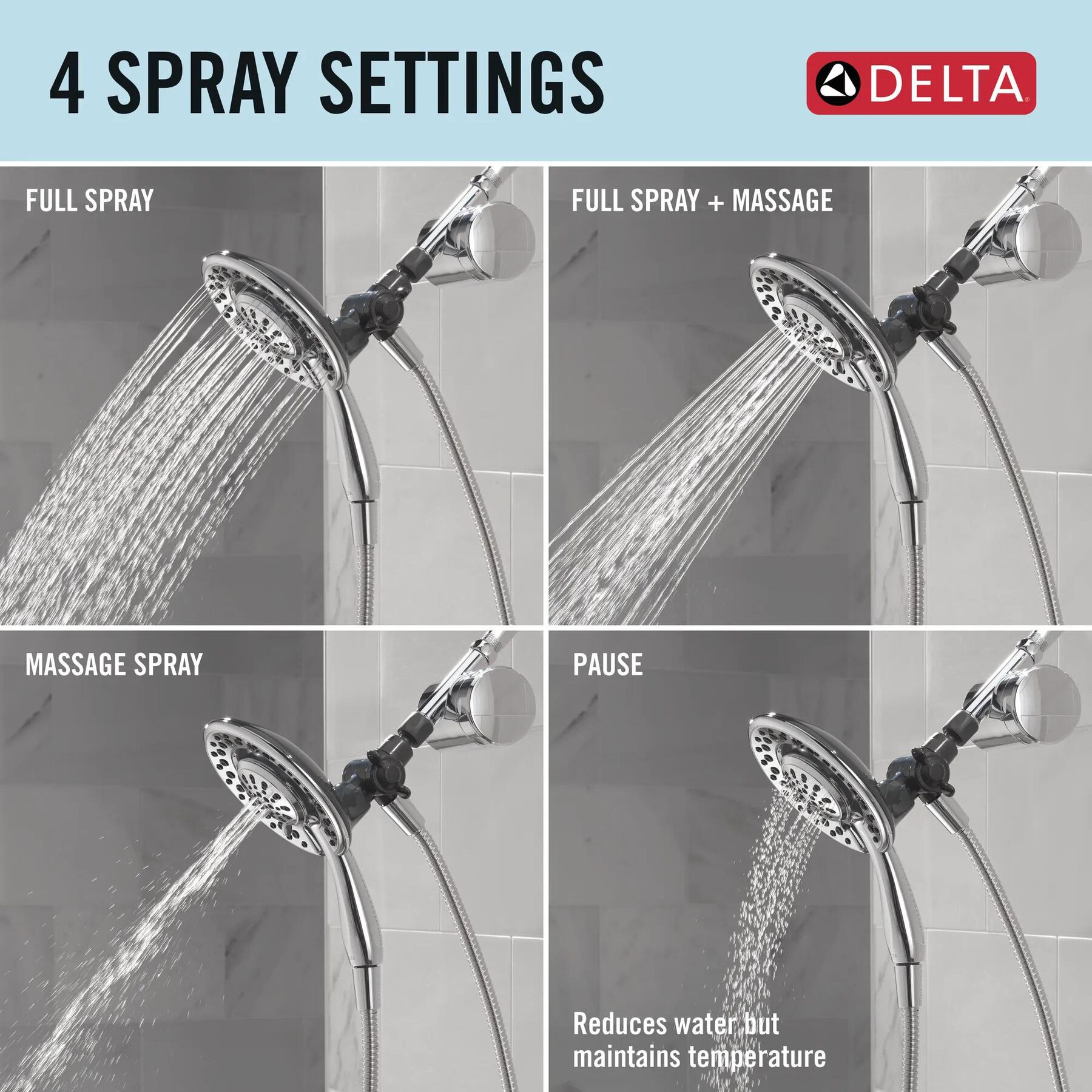 Shower Filter Attachment with 4-Setting In2ition&reg;