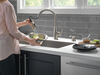 Single Handle Pull-Down Kitchen Faucet with Soap Dispenser and ShieldSpray Technology