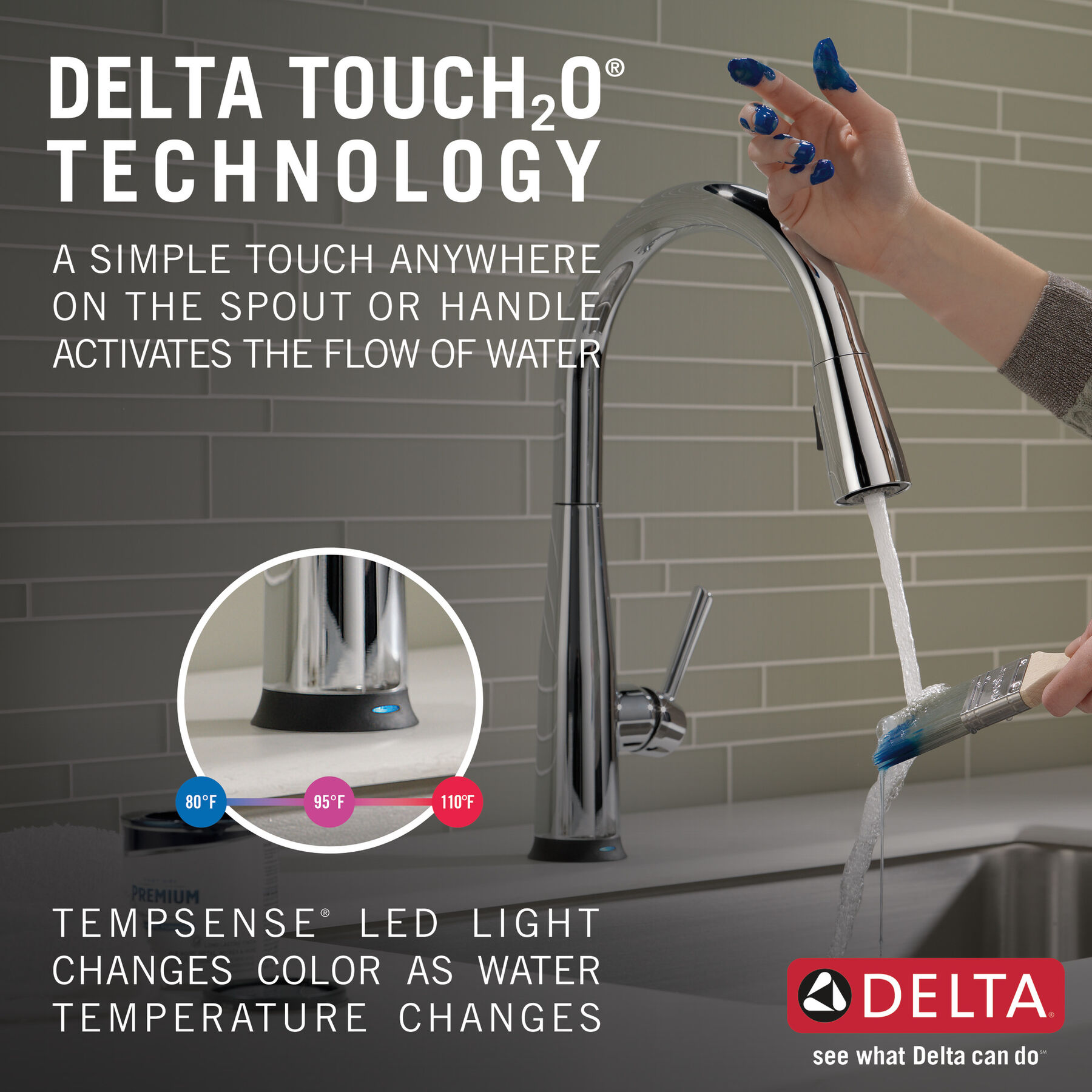 Single Handle Pull-Down Kitchen Faucet with Touch<sub>2</sub>O® Technology, image 19