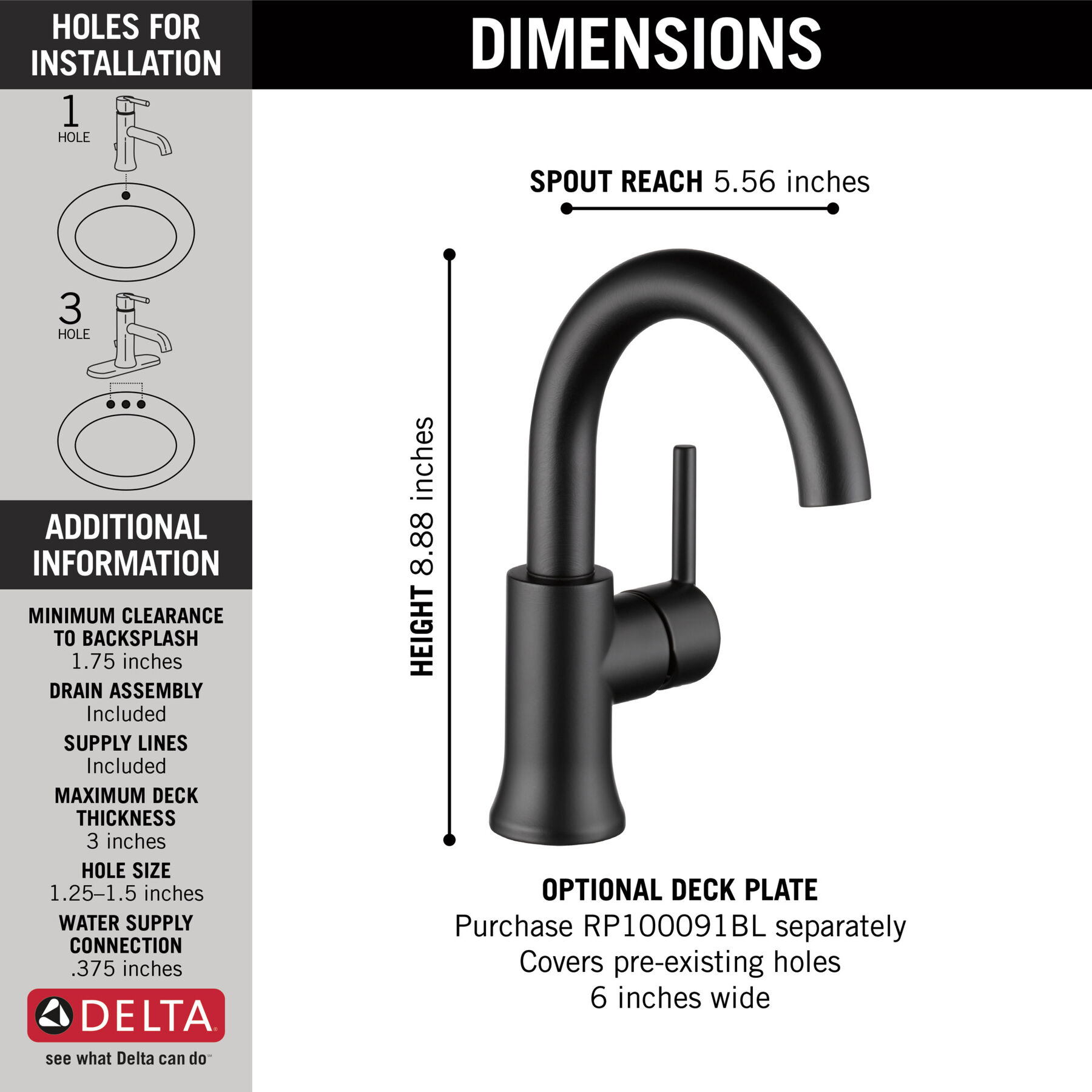 Single Handle Bathroom Faucet (Recertified), image 1