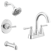 Centerset Lavatory Faucet with 14 Series Tub Shower Trim and Rough Bundle