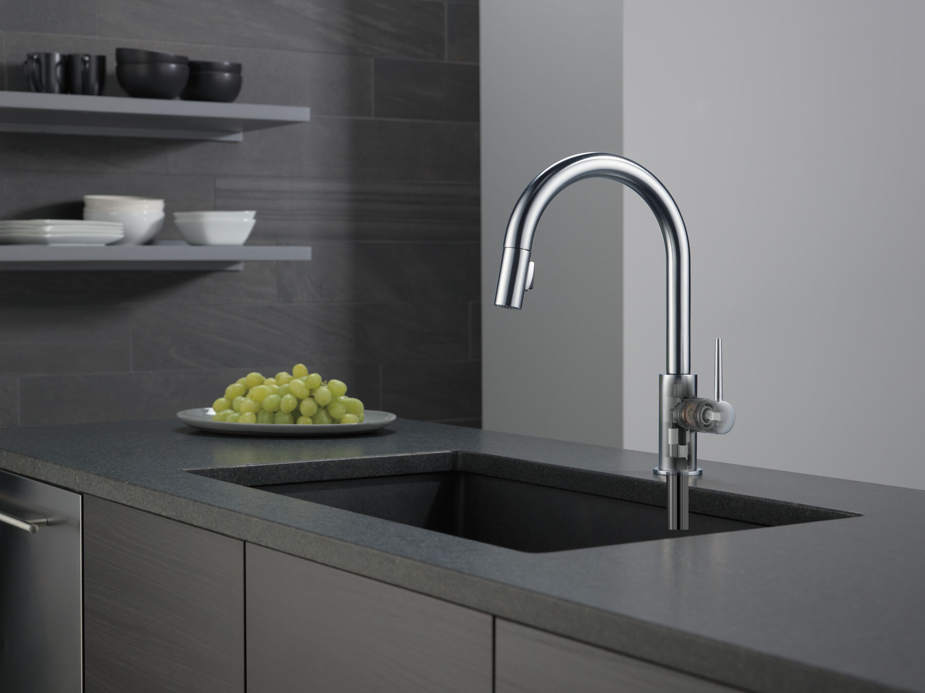 Single Handle Pull-Down Kitchen Faucet, image 7