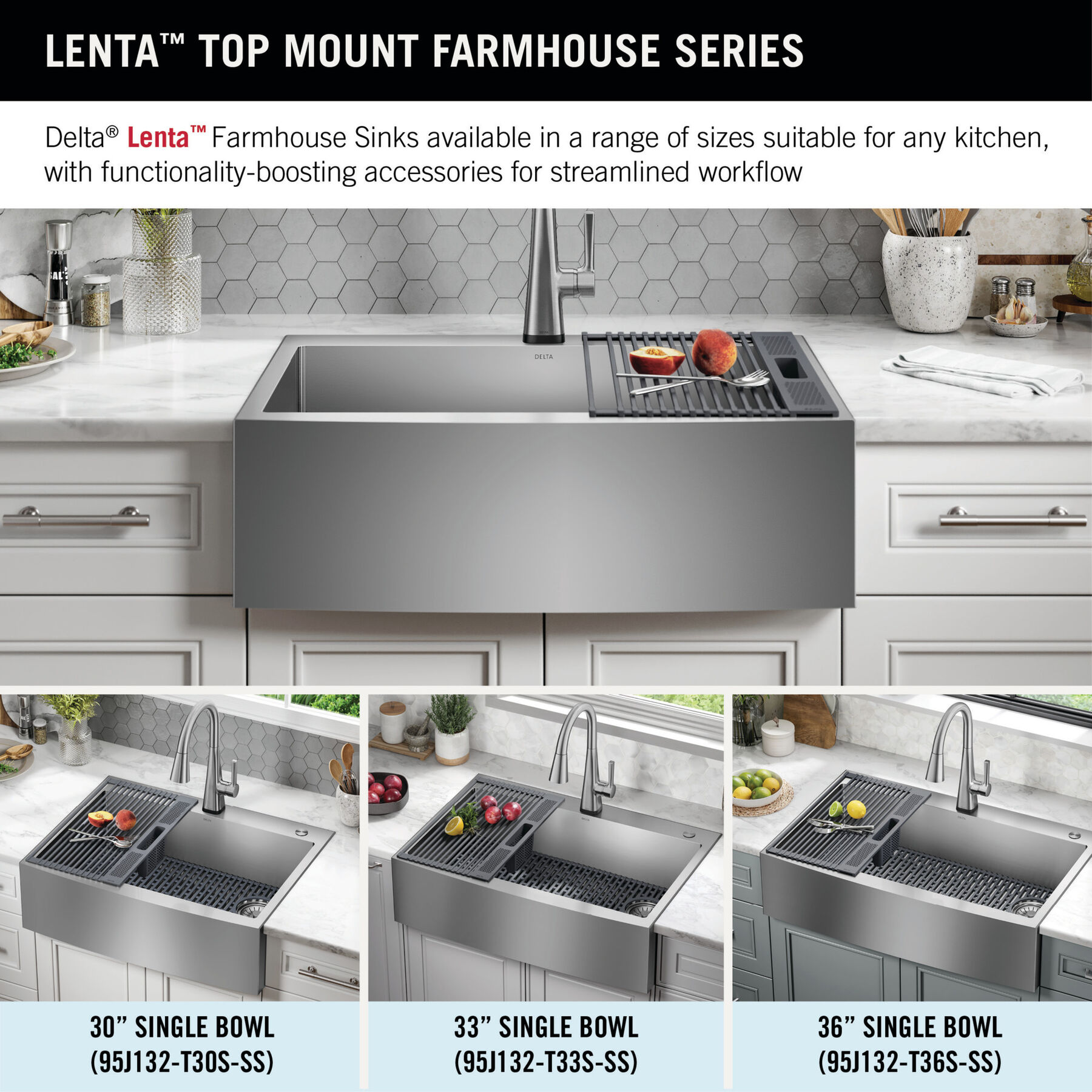 30” Retrofit Farmhouse Apron Front 16 Gauge Stainless Steel Single Bowl Kitchen Sink for Undermount / Drop-In Installation with Accessories, image 5