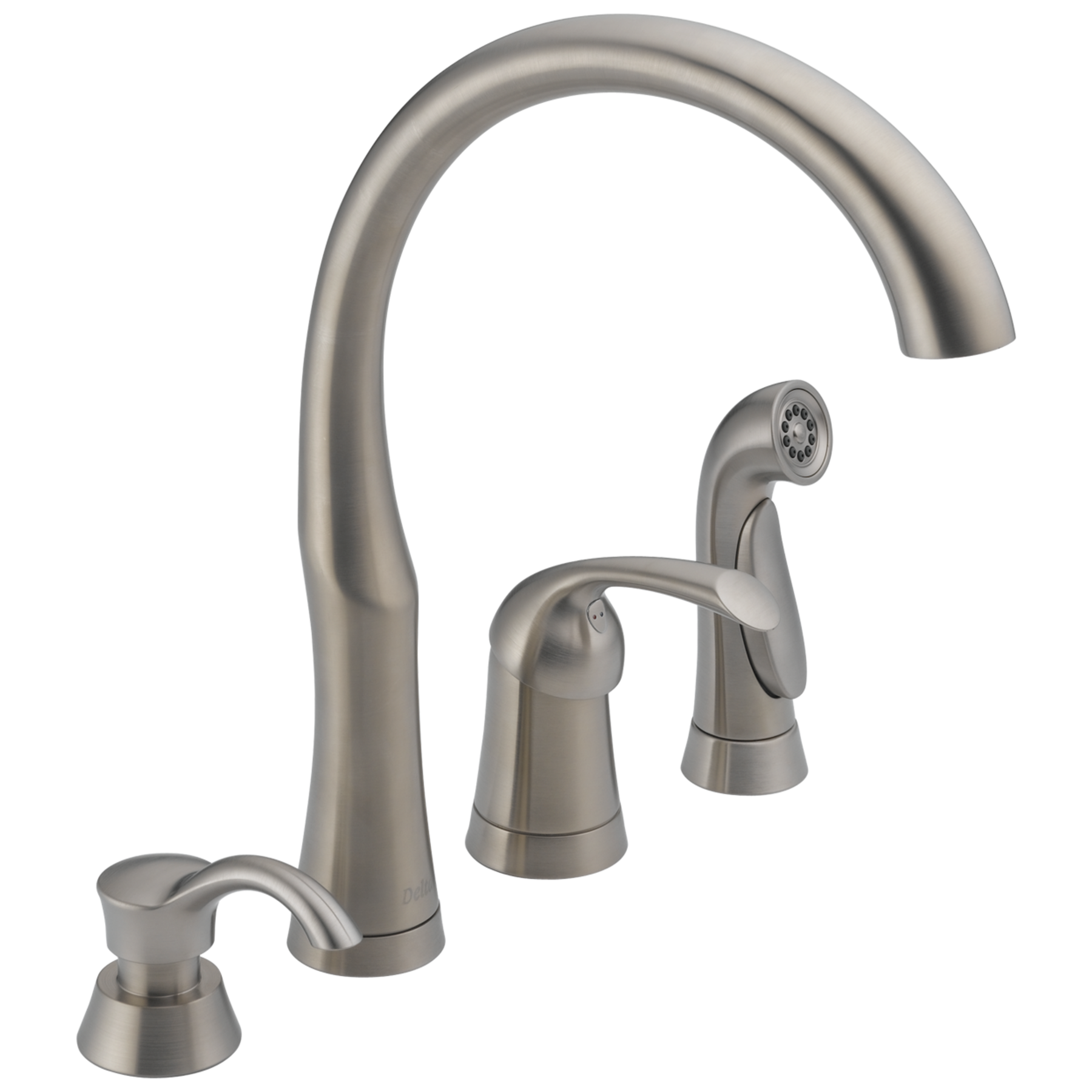 Single Handle Kitchen Faucet with Spray & Soap Dispenser (Recertified)