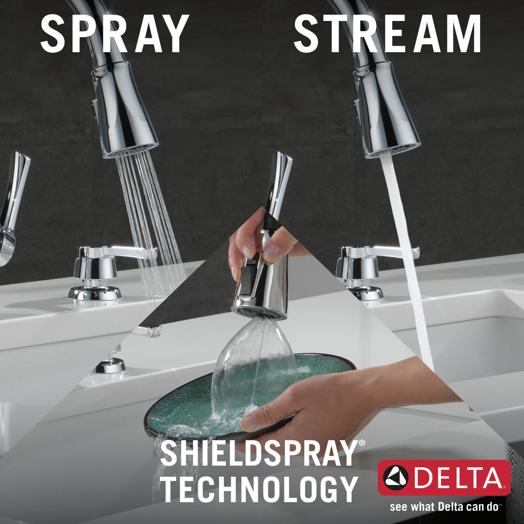 Single Handle Pull-Down Kitchen Faucet with Soap Dispenser and ShieldSpray ® Technology, image 5