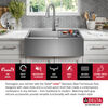 30” Retrofit Farmhouse Apron Front 16 Gauge Stainless Steel Single Bowl Kitchen Sink for Undermount / Drop-In Installation with Accessories