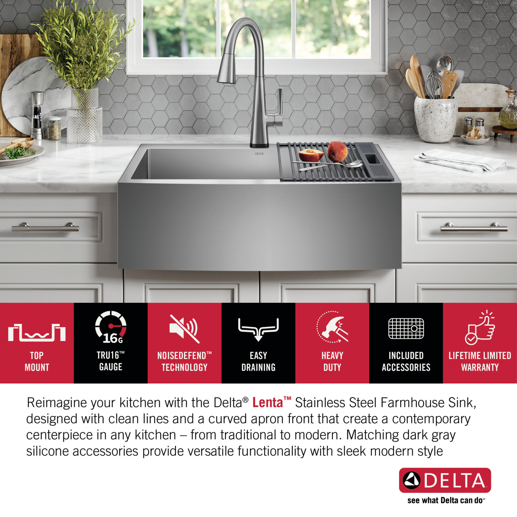 30” Retrofit Farmhouse Apron Front 16 Gauge Stainless Steel Single Bowl Kitchen Sink for Undermount / Drop-In Installation with Accessories, image 7