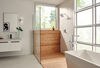Single Handle Floor Mount Tub Filler Trim with Hand Shower