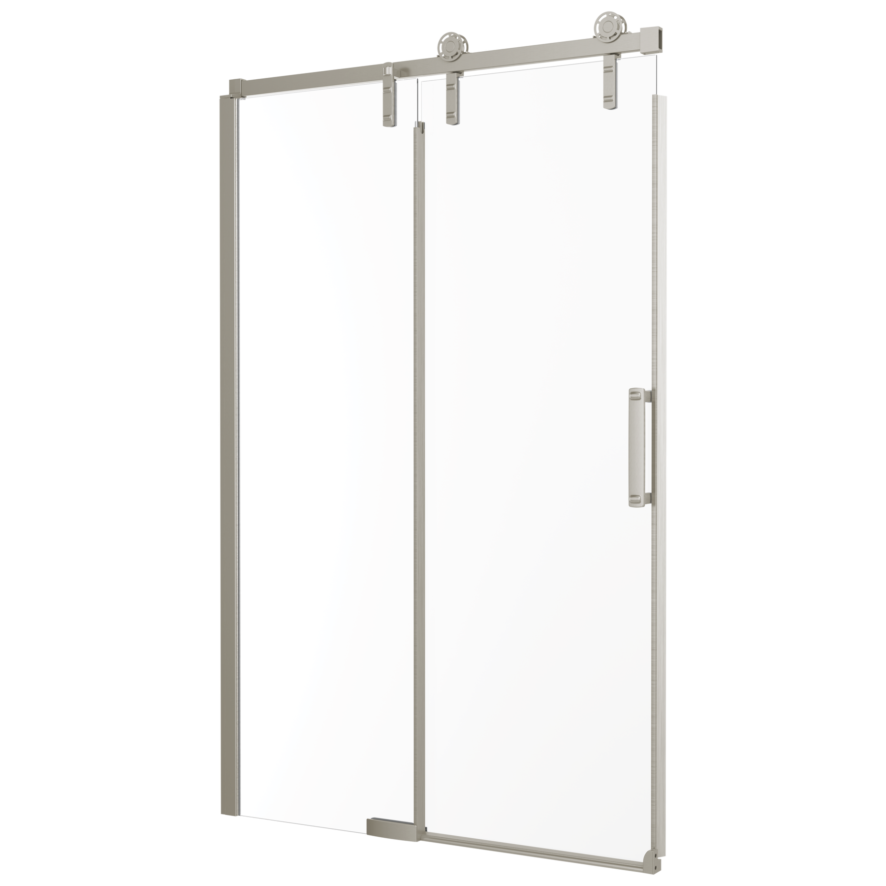 48”x34” Stainless Corner Shower Door