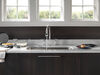 Two Handle Pull-Down Bridge Kitchen Faucet