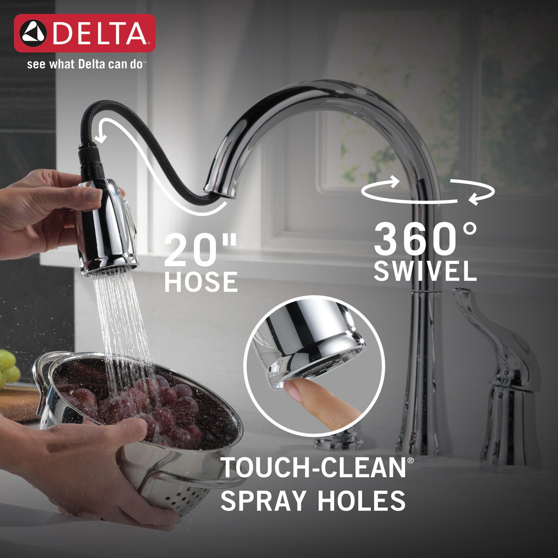 Single Handle Pull-Down Kitchen Faucet with Soap Dispenser, image 3