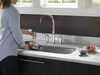 Two Handle Pull-Down Bridge Kitchen Faucet