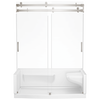 60x32 Alcove Shower Base with Door Bundle - Right Seat Center Drain Curve