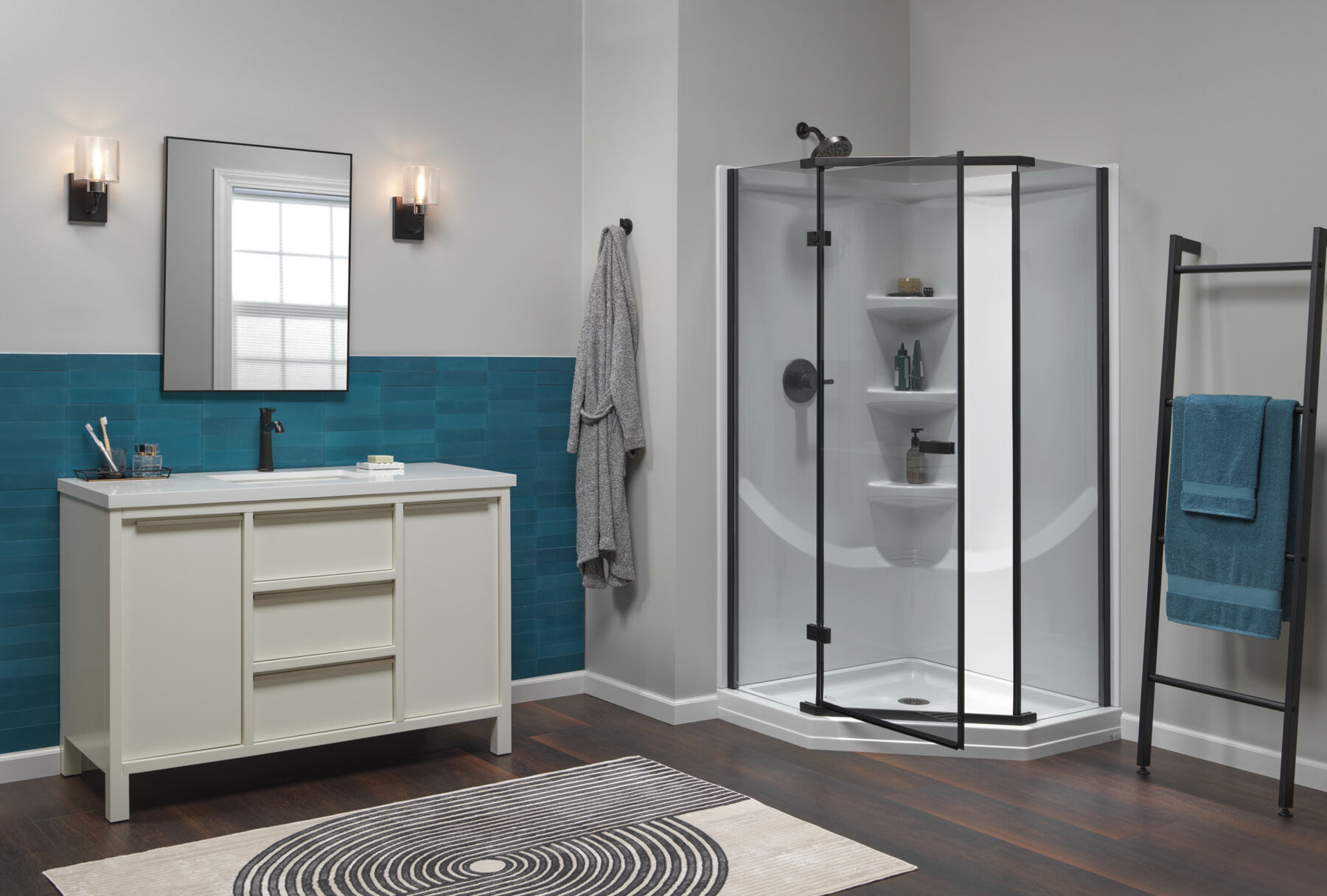 38" Frameless Neo Angle Shower Enclosure, image 4