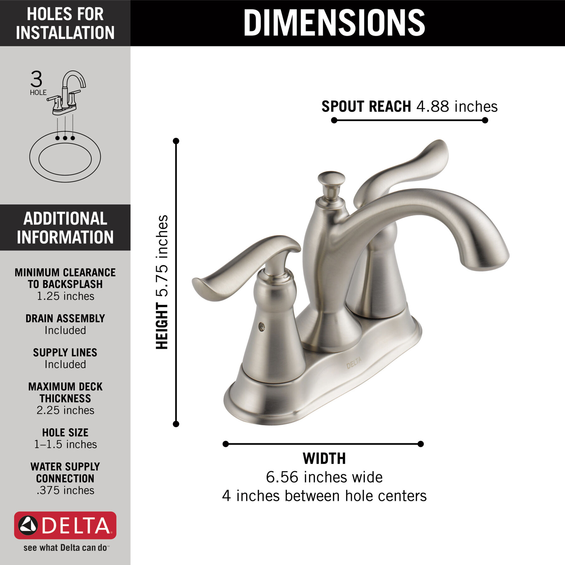 Two Handle Centerset Bathroom Faucet (Recertified), image 2