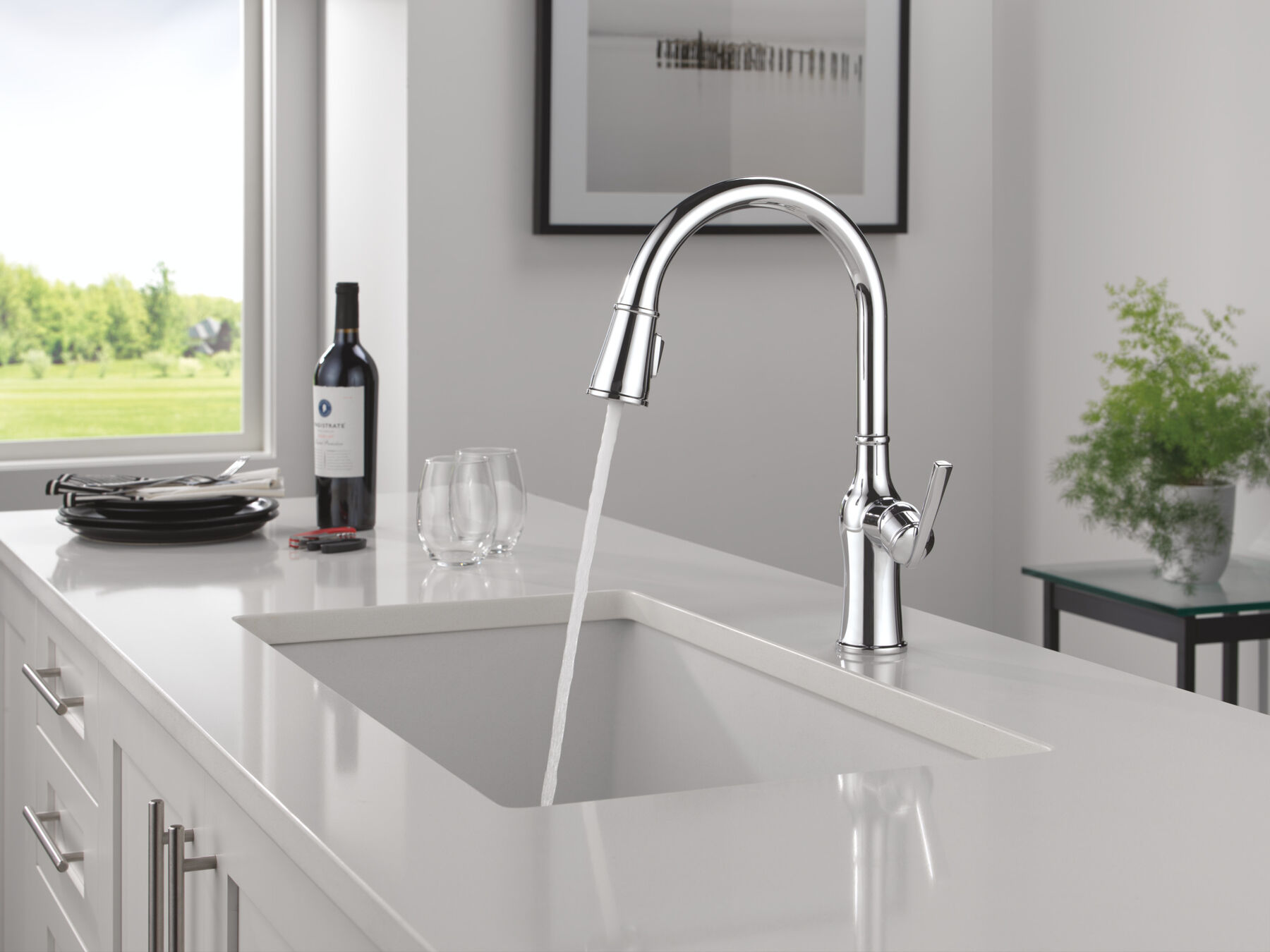 Single Handle Pull-Down Kitchen Faucet, image 7