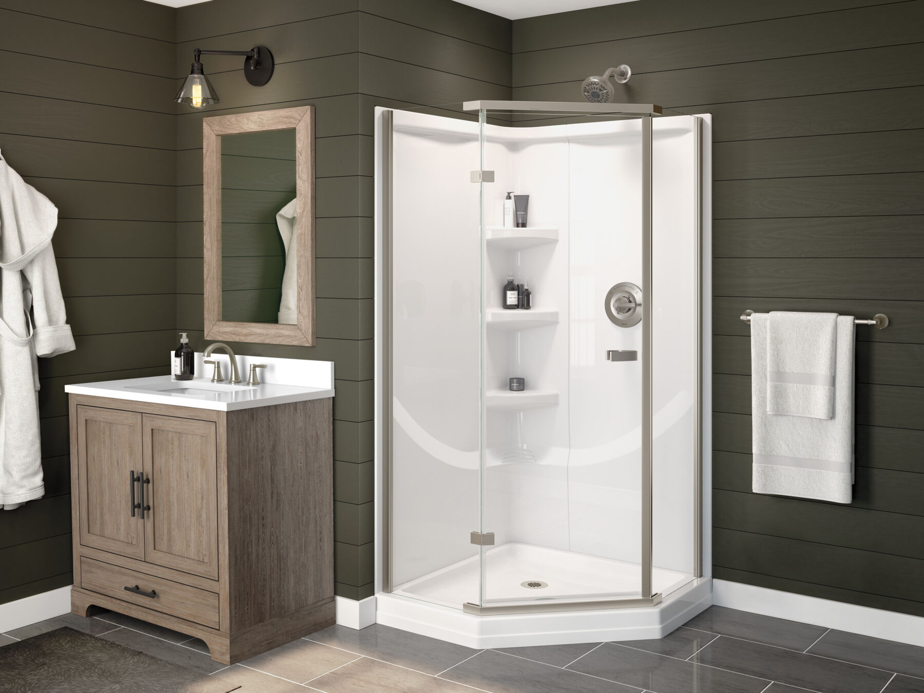 38" Frameless Neo Angle Shower Enclosure, image 7