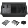 33” Granite Composite Workstation Kitchen Sink Drop-In Top Mount Single Bowl with WorkFlow™ Ledge and Accessories