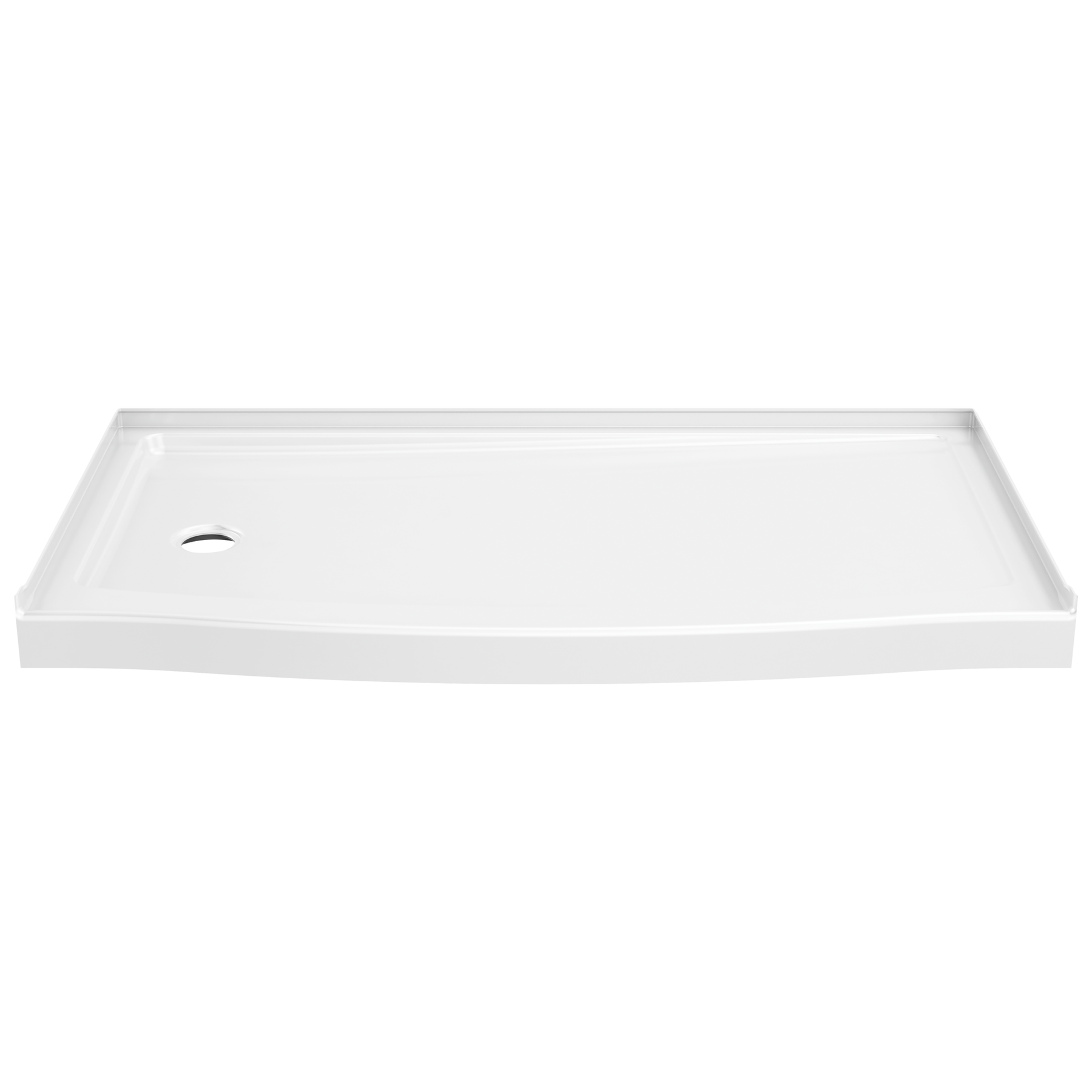 60 x 32" Curved Alcove Shower Base with Left Drain