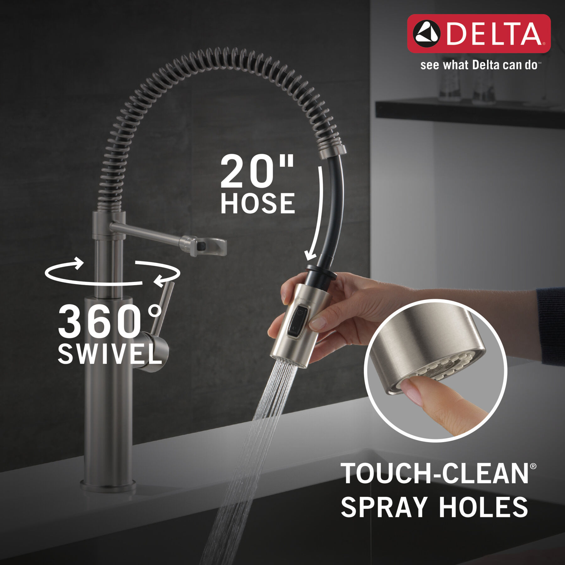 Single-Handle Pull-Down Spring Kitchen Faucet (Recertified), image 4