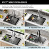 33” Workstation Kitchen Sink Drop-In Top Mount 16 Gauge Stainless Steel 50/50 Double Bowl with WorkFlow™ Ledge and Accessories