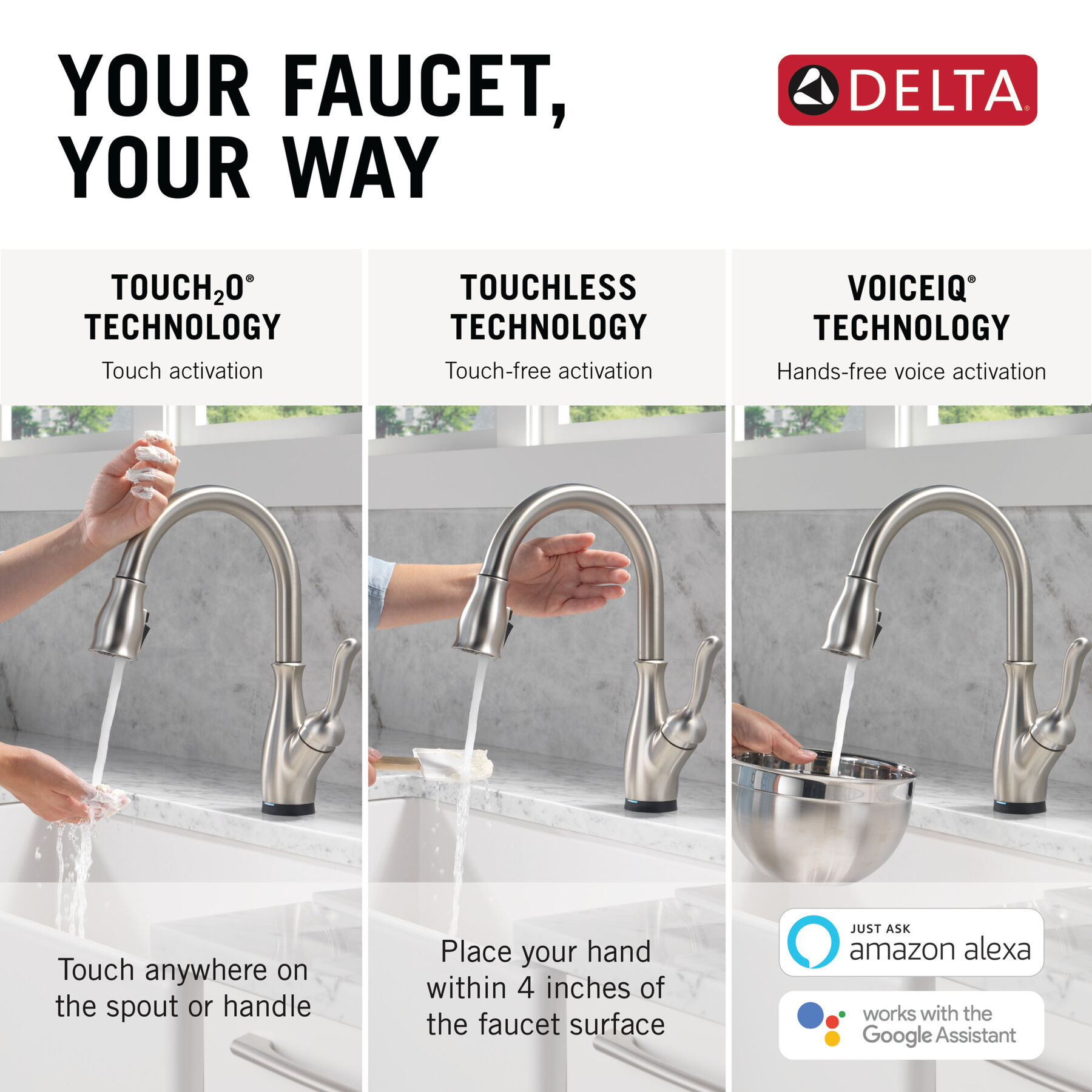 VoiceIQ® Kitchen Faucet with Touch<sub>2</sub>O® Technology with Touchless Technology, image 11