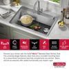 30&rdquo; Drop-In Undermount Stainless Steel Single Bowl Kitchen Sink with Accessories
