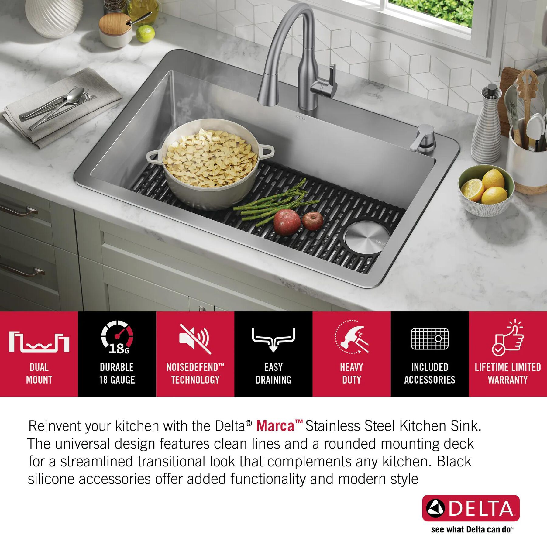 30&rdquo; Drop-In Undermount Stainless Steel Single Bowl Kitchen Sink with Accessories