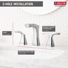 Two Handle Widespread Bathroom Faucet - Metal Pop-Up