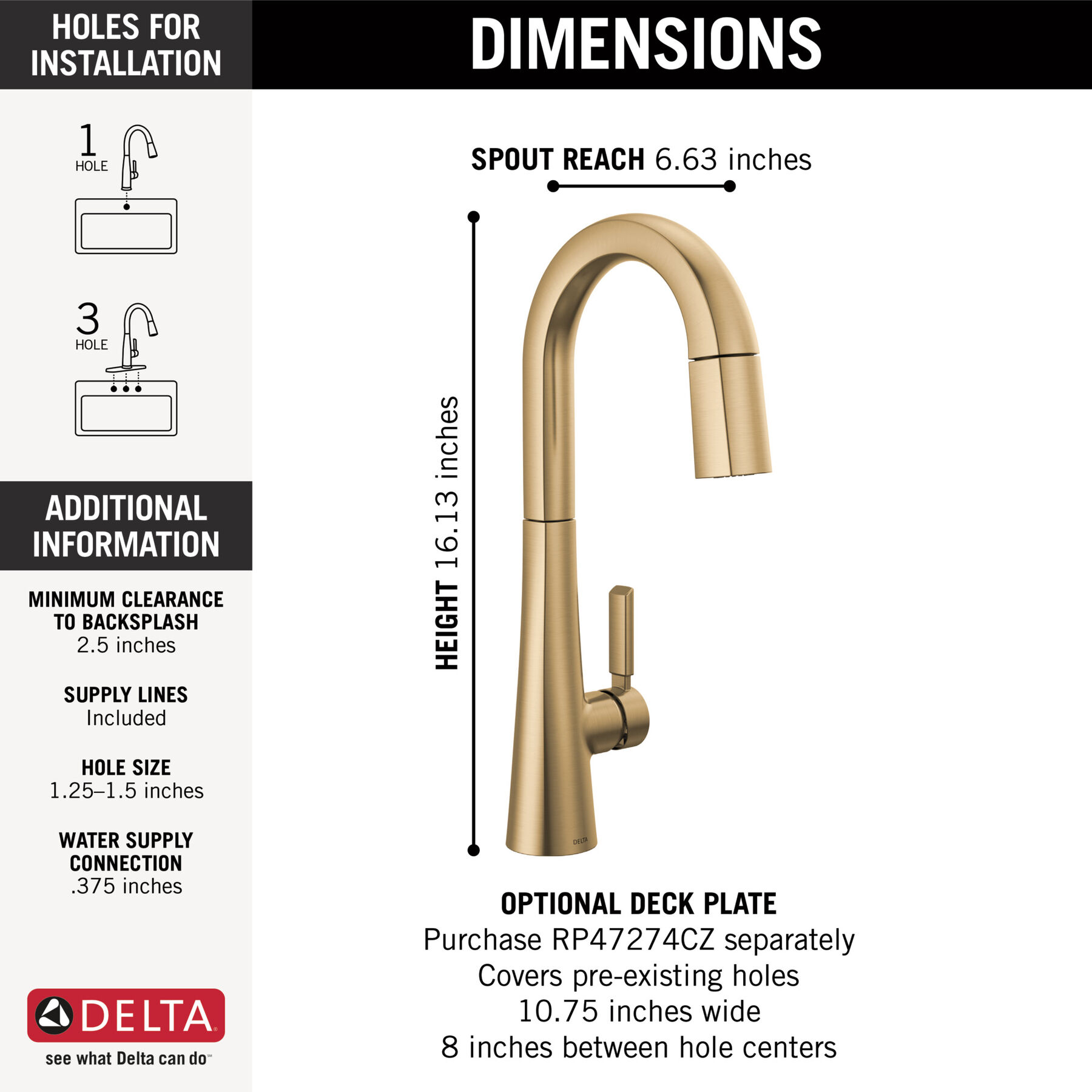 Pull-Down Bar/Prep Faucet 1L (Recertified), image 1