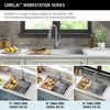 30” Workstation Kitchen Sink Drop-In Top Mount Stainless Steel Single Bowl with WorkFlow™ Ledge and Accessories