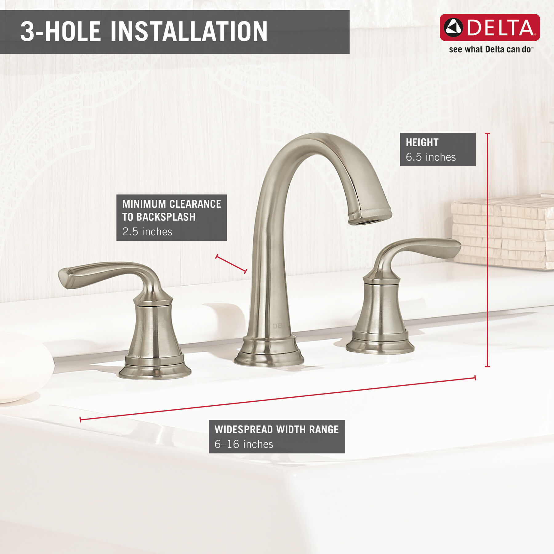 Two Handle Widespread Bathroom Faucet, image 5