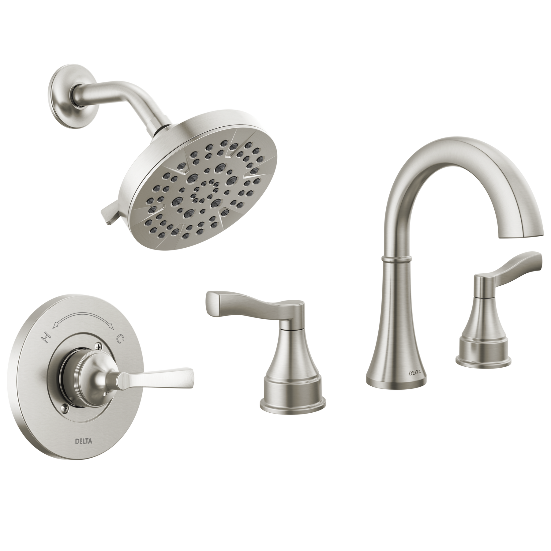 Widespread Lavatory Faucet with 14 Series Shower Trim and Rough Bundle