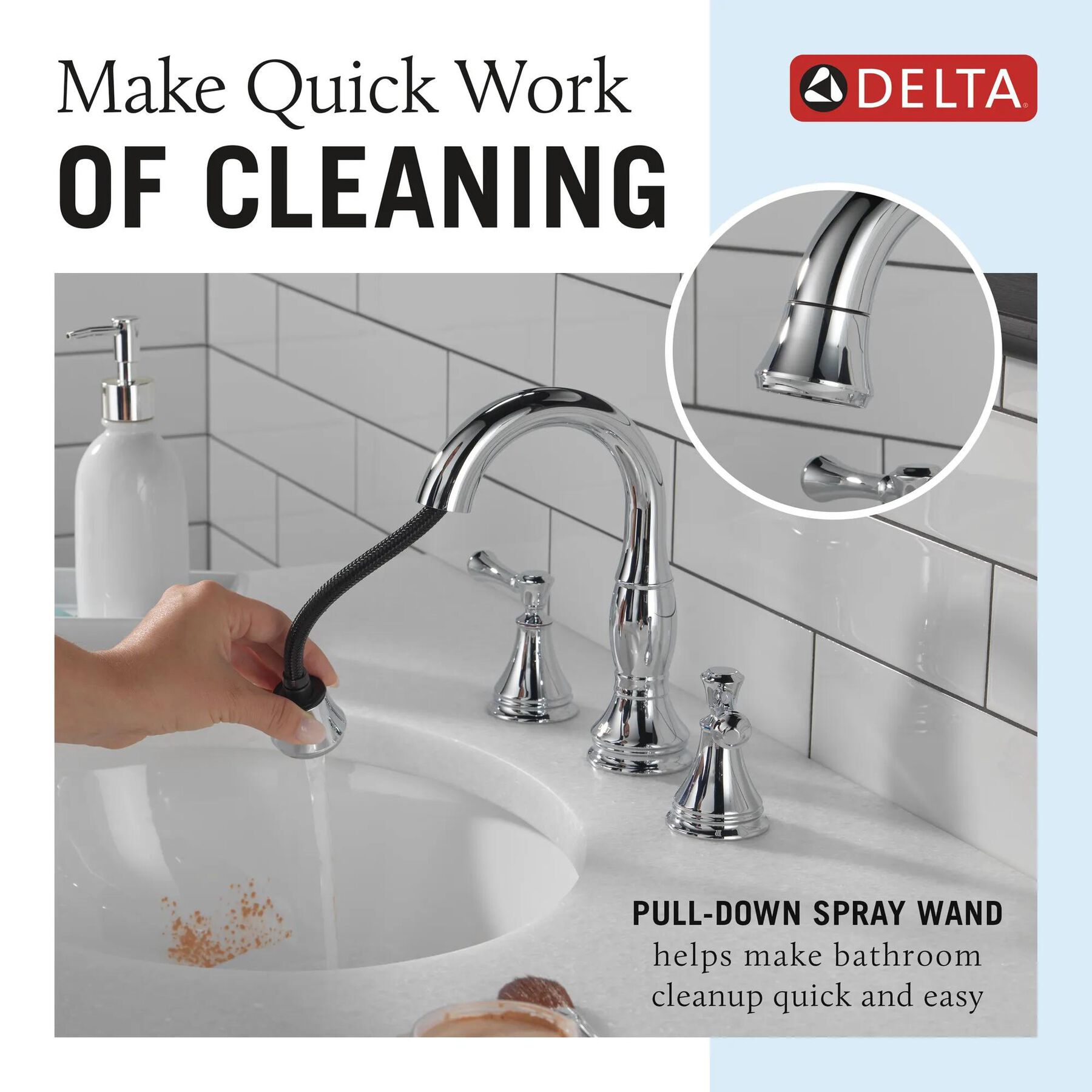 Two Handle Widespread Pull-Down Bathroom Faucet